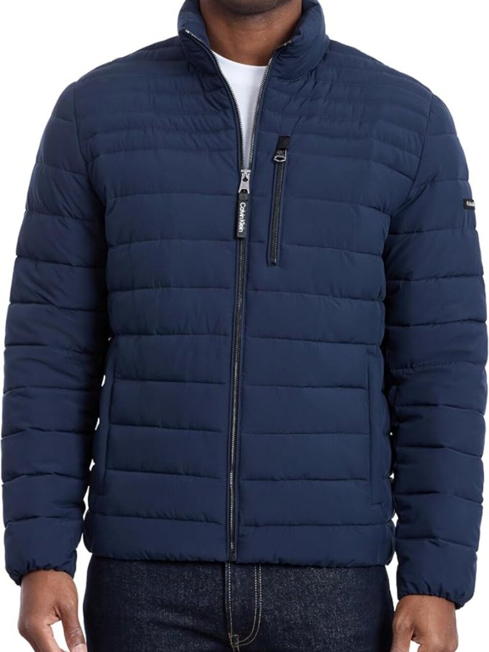 Calvin Klein Men's Full Zip Down Puffer Coat Navy Size Large New with Tags!